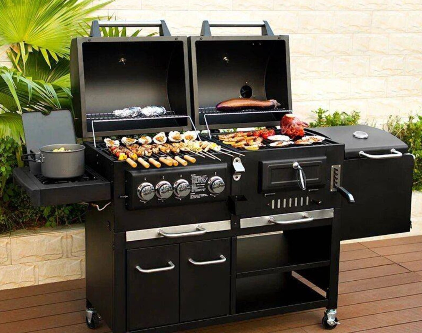 Oveny Outdoor Large Gas and Charcoal Grill